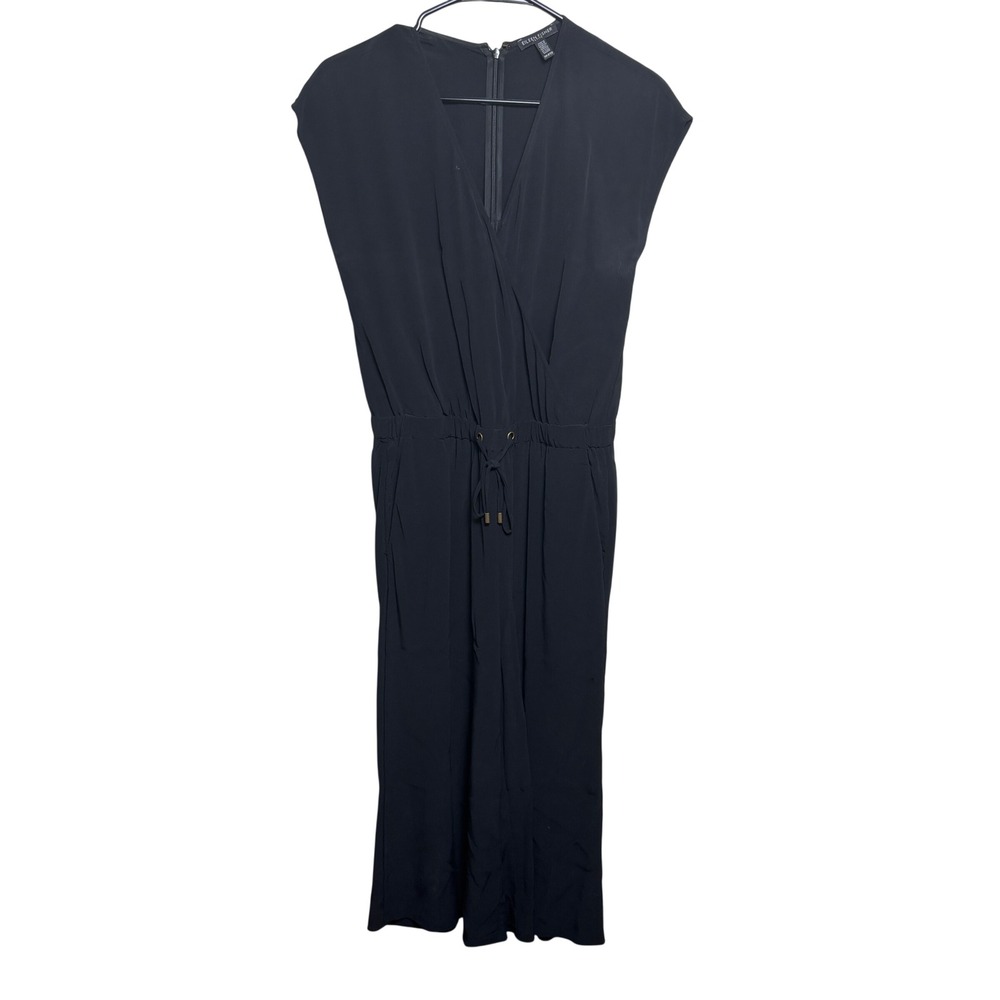 Eileen Fisher Petite Wide Leg Ankle Sleeveless Jumpsuit Womens Small Petite